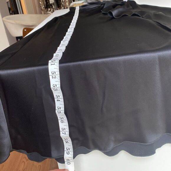 ABS Allen Schwartz Black Asymmetrical Ruffle Gown Size 4 - Picture 12 of 12